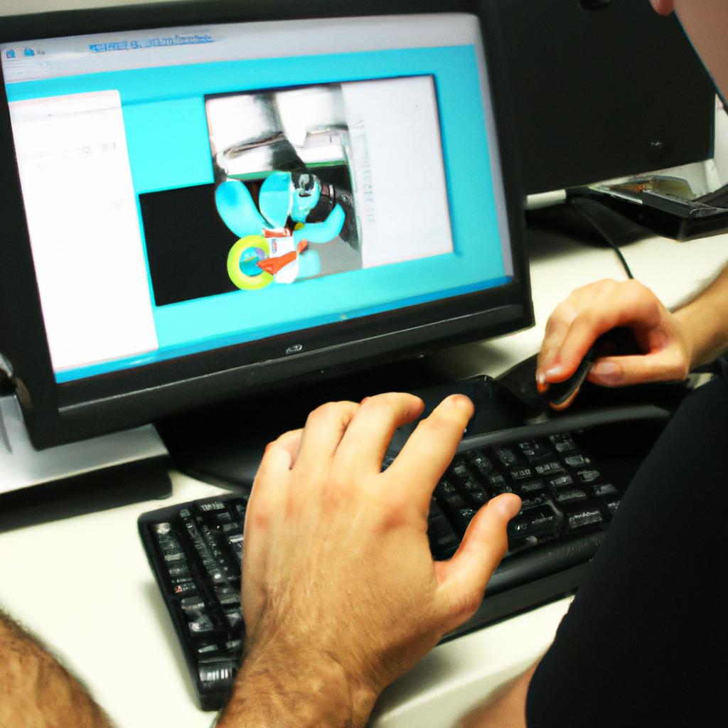 Person using computer collaboration software