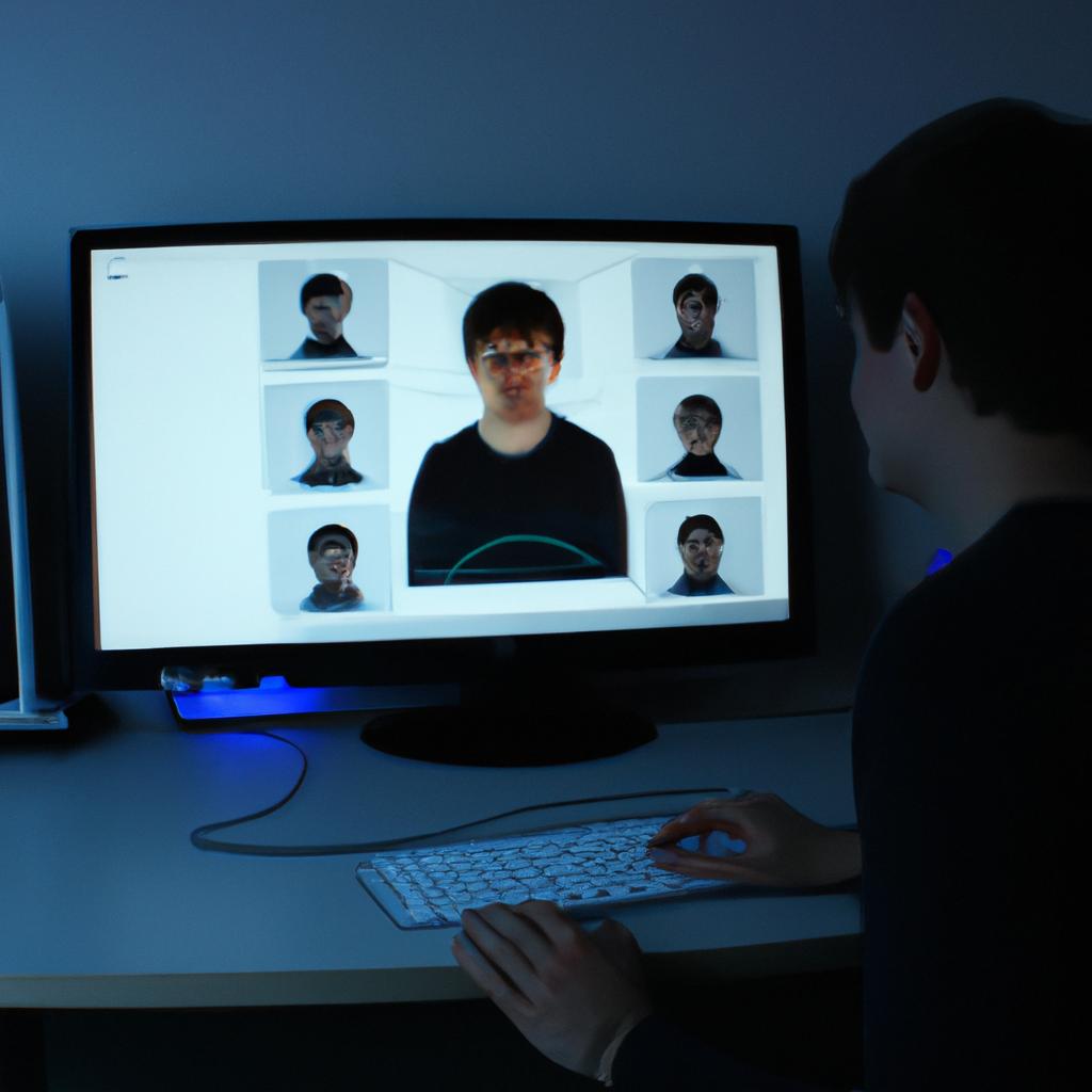 Person using virtual collaboration software